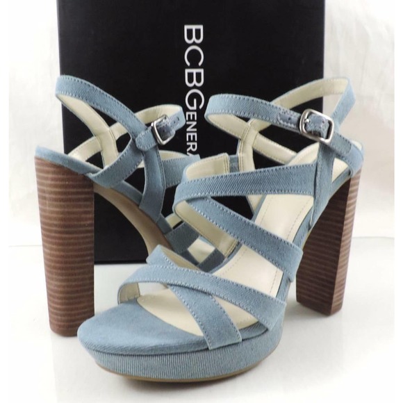 BCBGenerationn Morgan Strappy Platform Sandals Heels Blue Size 10 - Picture 3 of 10